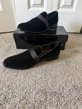Black Men's Suede Slip-On Dress Loafers